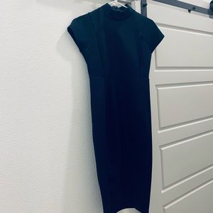ZARA Fitted, High Collar Midi Dress